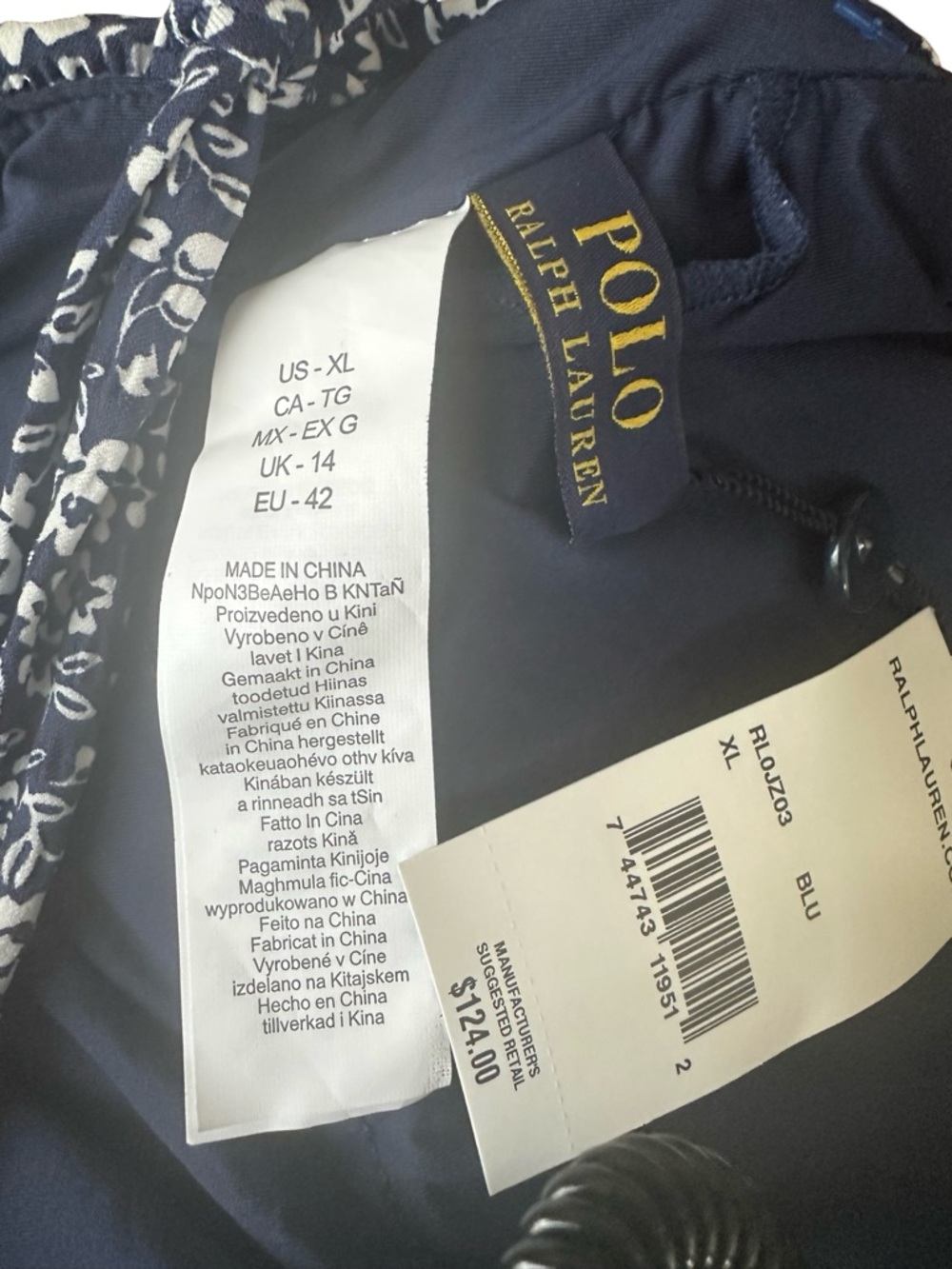 NWT POLO Ralph Lauren Sprouting Floral Double Tie One-Piece Swimsuit XL - Picture 7 of 10